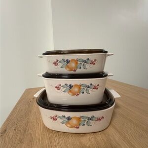 Corningware Fruit Design Baking Dish Set